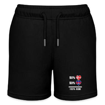 Cambodge et Danemark 100% drapeau de génie - Short de jogging enfant bio Stanley/Stella - noir - Devant