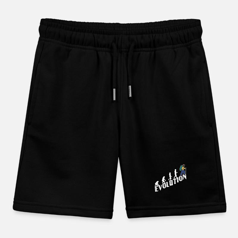 Evolution Wanderer Hiking Hike Mountain Hike Kids Organic Sweat Shorts by Stanley/Stella