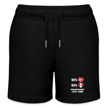 Peru und Dänemark 100% geniale Flagge - Kinder Organic Joggingshorts Mini Bolter von Stanley/Stella - Schwarz - Vorne