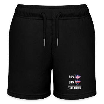 Costa Rica und Großbritannien 100% Genius Flagge - Kinder Organic Joggingshorts Mini Bolter von Stanley/Stella - Schwarz - Vorne