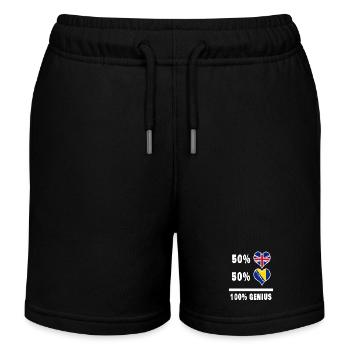 Bosnia and Great Britain 100% Genius Flag - Kids Organic Sweat Shorts by Stanley/Stella - black - Front