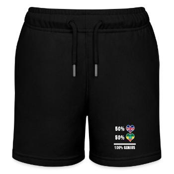 Äthiopien und Großbritannien 100% Genius Flagge - Kinder Organic Joggingshorts Mini Bolter von Stanley/Stella - Schwarz - Vorne