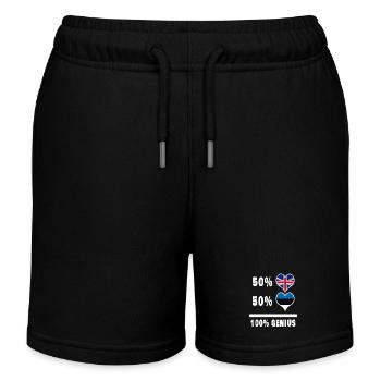 Estland und Großbritannien 100% Genius Flagge - Kinder Organic Joggingshorts Mini Bolter von Stanley/Stella - Schwarz - Vorne