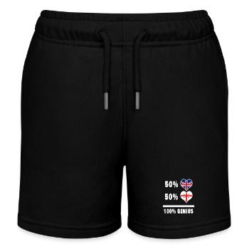 Georgien und Großbritannien 100% Genius Flagge - Kinder Organic Joggingshorts Mini Bolter von Stanley/Stella - Schwarz - Vorne