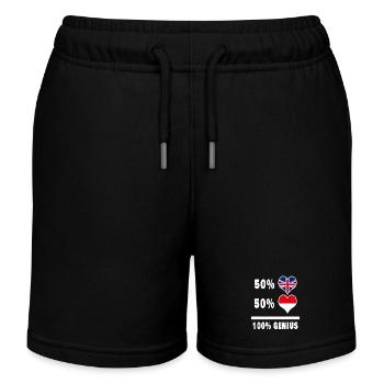 Indonesien und Großbritannien 100% Genius Flagge - Kinder Organic Joggingshorts Mini Bolter von Stanley/Stella - Schwarz - Vorne