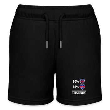Kambodscha und Großbritannien 100% Genius Flagge - Kinder Organic Joggingshorts Mini Bolter von Stanley/Stella - Schwarz - Vorne