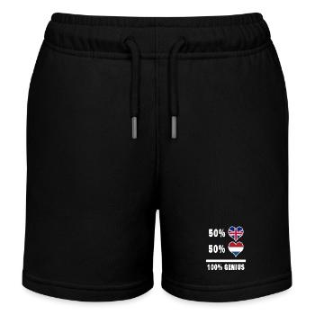 Niederlande und Großbritannien 100% Genius Flagge - Kinder Organic Joggingshorts Mini Bolter von Stanley/Stella - Schwarz - Vorne