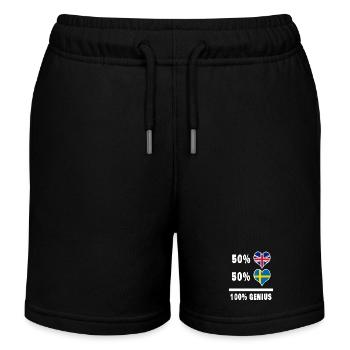 Suède et Grande-Bretagne 100% Genius Flag - Short de jogging enfant bio Stanley/Stella - noir - Devant
