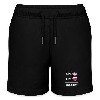 Slowakei und Großbritannien 100% Genius Flagge - Kinder Organic Joggingshorts Mini Bolter von Stanley/Stella - Schwarz - Vorne