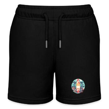 Planche de surf - Short de jogging enfant bio Stanley/Stella - noir - Devant