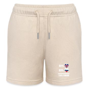 Slovénie et Grande-Bretagne 100% Genius Flag - Short de jogging enfant bio Stanley/Stella - écru doux - Devant