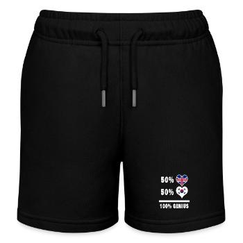 Südkorea und Großbritannien 100% Genius Flagge - Kinder Organic Joggingshorts Mini Bolter von Stanley/Stella - Schwarz - Vorne