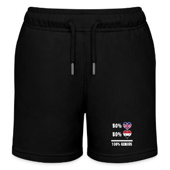 Syrien und Großbritannien 100% Genius Flagge - Kinder Organic Joggingshorts Mini Bolter von Stanley/Stella - Schwarz - Vorne