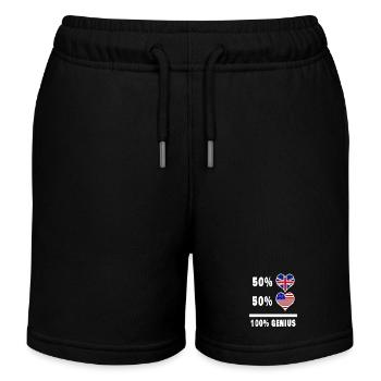 USA und UK 100% Genius Flagge - Kinder Organic Joggingshorts Mini Bolter von Stanley/Stella - Schwarz - Vorne