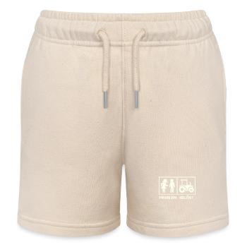 Agriculture Tractor Field Country Life Statement - Kids Organic Sweat Shorts by Stanley/Stella - soft Ecru - Front