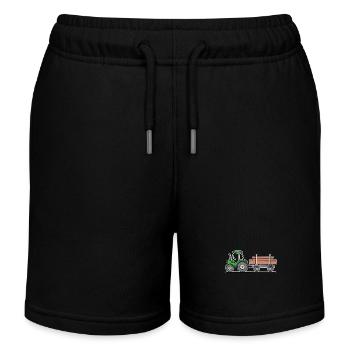 Biobauer Tractor Statement Tractor Commercial Vehicle - Kids Organic Sweat Shorts by Stanley/Stella - black - Front