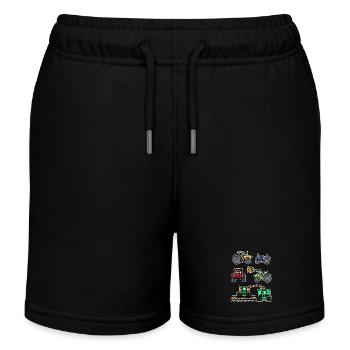 Kraftfahrzeug Traktor Bauernhof Bauer Landleben - Kinder Organic Joggingshorts Mini Bolter von Stanley/Stella - Schwarz - Vorne