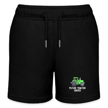 Commercial Vehicle Statement Country Life Tractor Farmer - Kids Organic Sweat Shorts by Stanley/Stella - black - Front