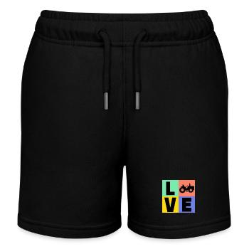 Tractor Saying Farmer Country Air Motor Vehicle - Kids Organic Sweat Shorts by Stanley/Stella - black - Front