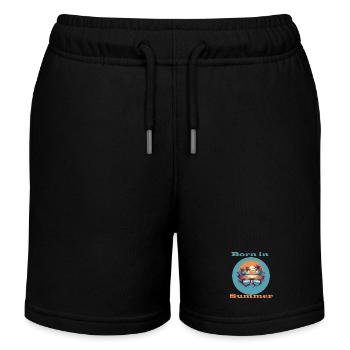 Né en été - Short de jogging enfant bio Stanley/Stella - noir - Devant