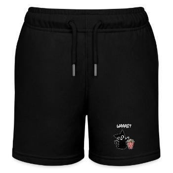 Movies Katze Popcorn Filmabend Theater Kinoabend - Kinder Organic Joggingshorts Mini Bolter von Stanley/Stella - Schwarz - Vorne