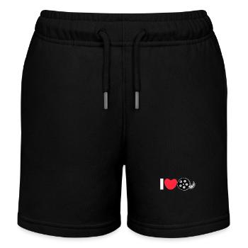 Ich Liebe Movies Herz Statement Movies Theater - Kinder Organic Joggingshorts Mini Bolter von Stanley/Stella - Schwarz - Vorne
