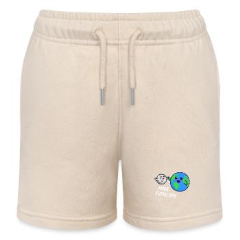 Mother Earth Statement Eco-Friendly Environment - Kids Organic Sweat Shorts by Stanley/Stella - soft Ecru - Front