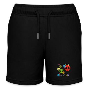 Crâne manga multicolore - Short de jogging enfant bio Stanley/Stella - noir - Devant