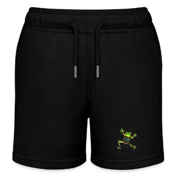 Dancing frog - Kinder Organic Joggingshorts Mini Bolter von Stanley/Stella - Schwarz - Vorne