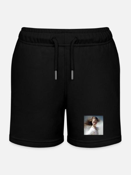 Peinture Femme 01 - Short de jogging enfant bio Stanley/Stella - noir
