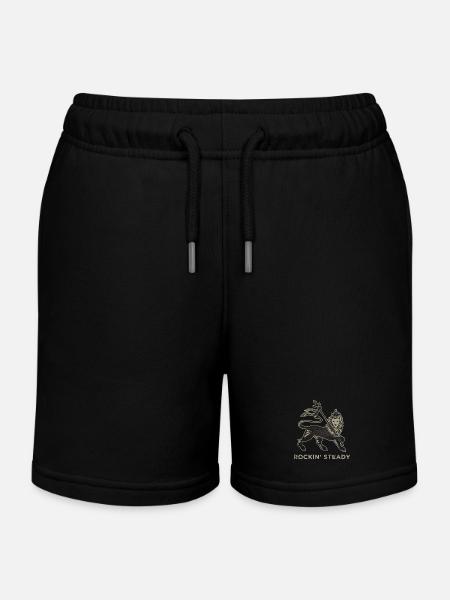 Rockin' Steady Lion of Judah design par Skashirts - Short de jogging enfant bio Stanley/Stella - noir