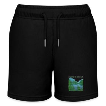 Nature is calling Flusslandschaft SackleinenEffekt - Kinder Organic Joggingshorts Mini Bolter von Stanley/Stella - Schwarz - Vorne