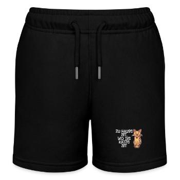 Haustiere Katze Statement Kuscheltier Tiere - Kinder Organic Joggingshorts Mini Bolter von Stanley/Stella - Schwarz - Vorne