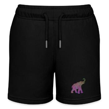 Yoga Yogi Elefant Indien Tierschutz Energie Power - Kinder Organic Joggingshorts Mini Bolter von Stanley/Stella - Schwarz - Vorne