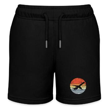 Croquis d’avion vintage - Short de jogging enfant bio Stanley/Stella - noir - Devant