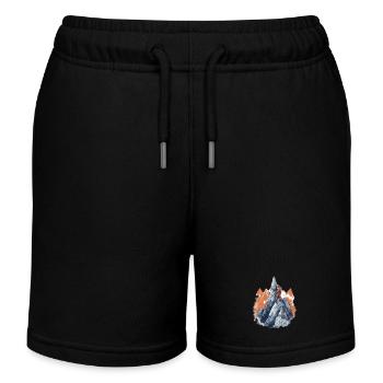 Alpinistes grimpant au sommet - Short de jogging enfant bio Stanley/Stella - noir - Devant