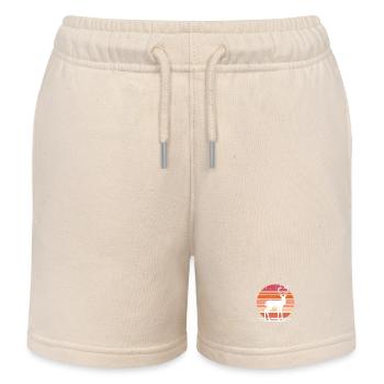 Retro Sunset Deer - Kinder Organic Joggingshorts Mini Bolter von Stanley/Stella - Natur - Vorne