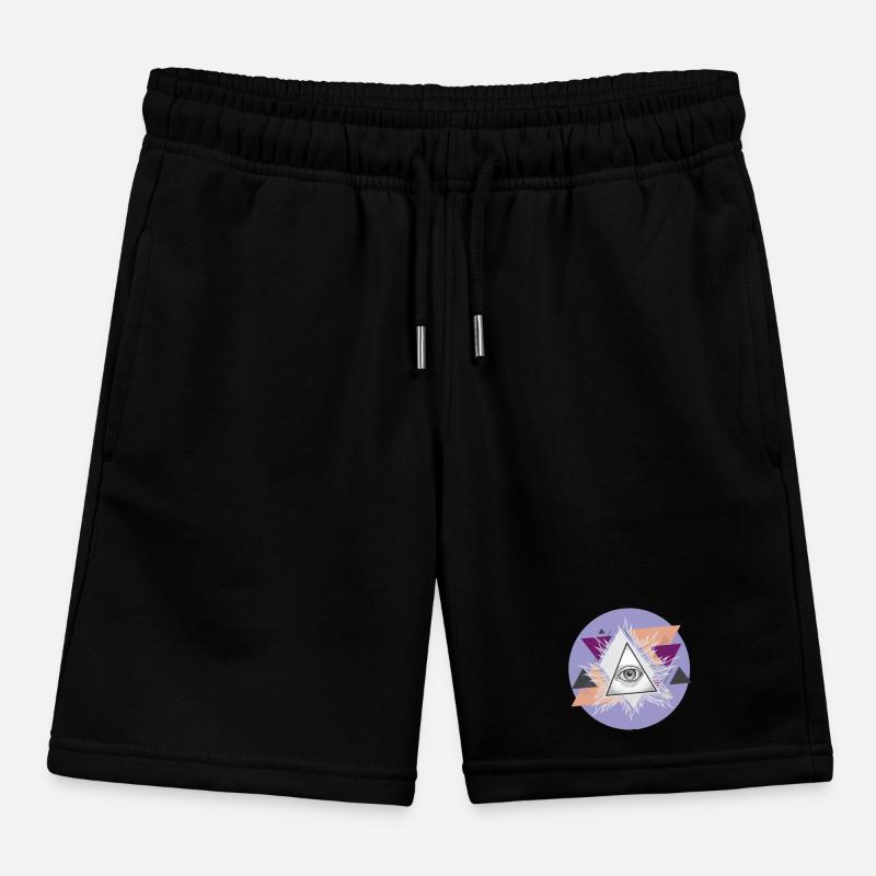 Geometric Triangular Eye with Auras Kids Organic Sweat Shorts by Stanley/Stella