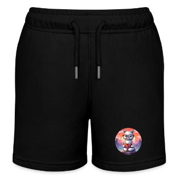 Belesenes Alpaka vor Sonnenaufgang - Kinder Organic Joggingshorts Mini Bolter von Stanley/Stella - Schwarz - Vorne
