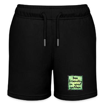 Bee friendly in your garden - Kids Organic Sweat Shorts by Stanley/Stella - black - Front