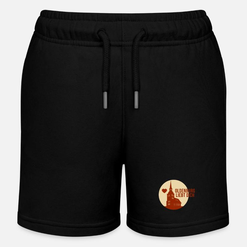 Oldenburg liebt dich - Kinder Organic Joggingshorts Mini Bolter von Stanley/Stella - Schwarz