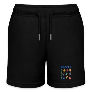 Puzzle addict - Short de jogging enfant bio Stanley/Stella - noir - Devant