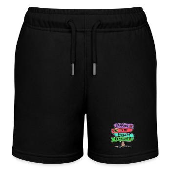 Camping Statement Wohnmobil Herz Camper Relaxen - Kinder Organic Joggingshorts Mini Bolter von Stanley/Stella - Schwarz - Vorne