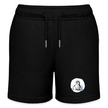 Aquarelle de pingouin - Short de jogging enfant bio Stanley/Stella - noir - Devant