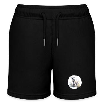 Aquarelle Zèbre - Short de jogging enfant bio Stanley/Stella - noir - Devant