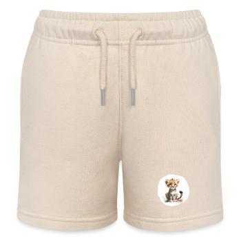 Aquarelle Guépard - Short de jogging enfant bio Stanley/Stella - écru doux - Devant