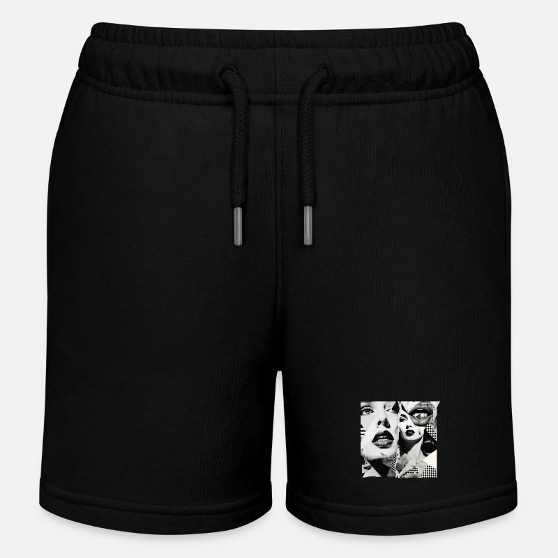 Conception de fragments d’images - Short de jogging enfant bio Stanley/Stella - noir