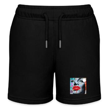 Bunte Collage Pop Art - Kinder Organic Joggingshorts Mini Bolter von Stanley/Stella - Schwarz - Vorne