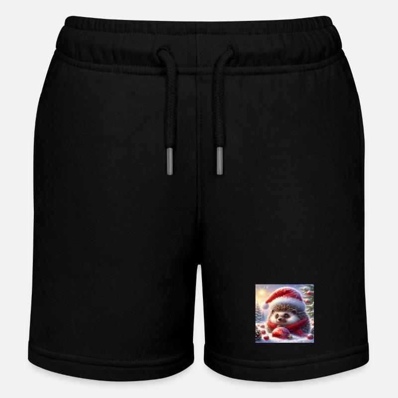 Weihnachts-Igel - Kinder Organic Joggingshorts Mini Bolter von Stanley/Stella - Schwarz