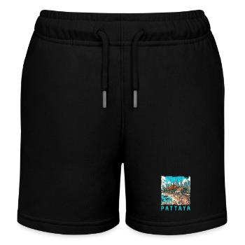 Pattaya Thailand Strand Design - Kinder Organic Joggingshorts Mini Bolter von Stanley/Stella - Schwarz - Vorne